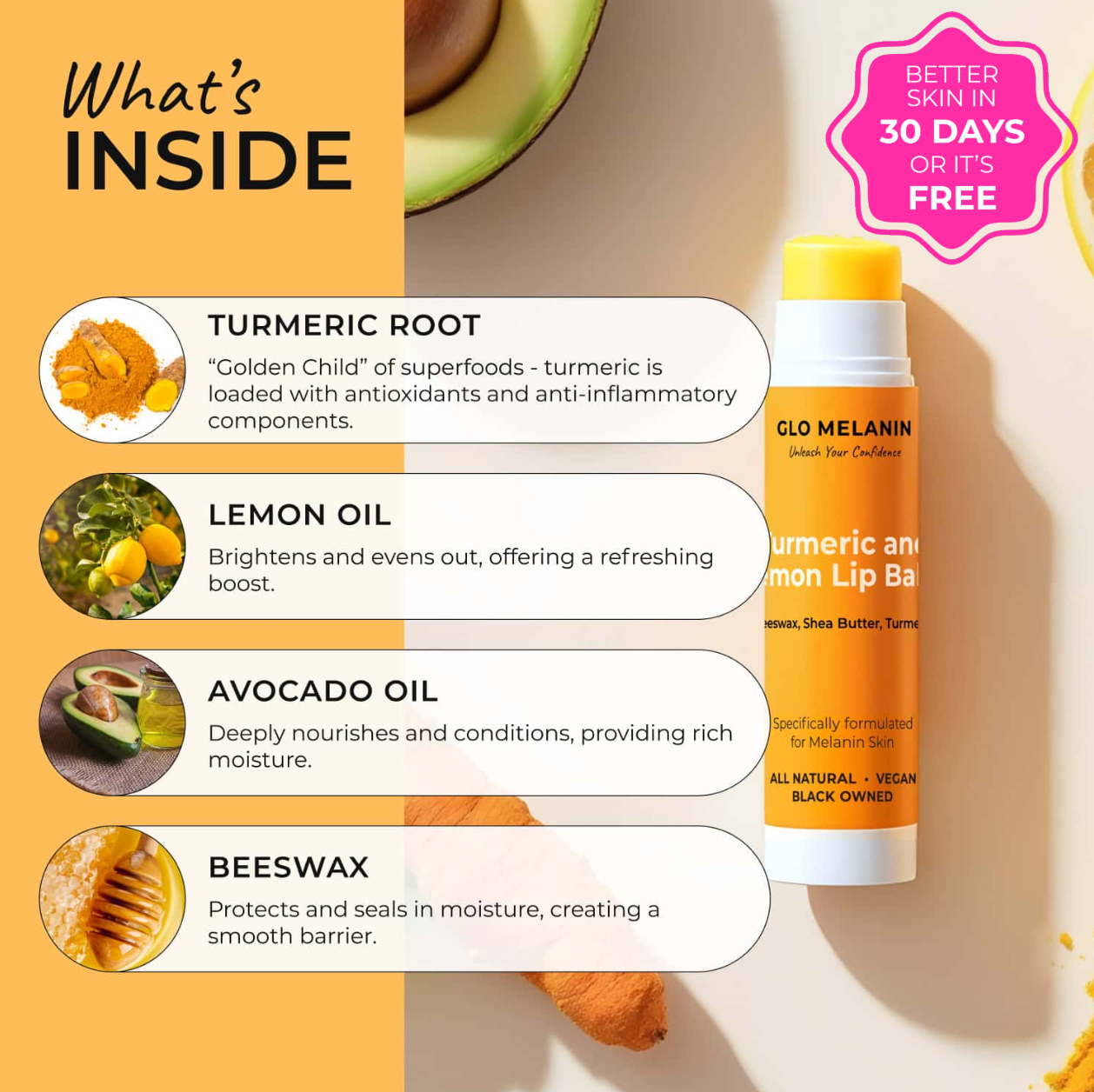 Turmeric and Lemon Lip Balm (for Dark Lips)